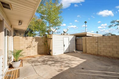 Backyard with Storage Unit