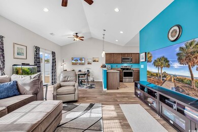 Living room featuring light hardwood / wood-style 
