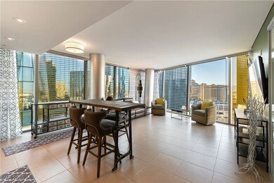 Dining area featuring tile patterned floors and ex