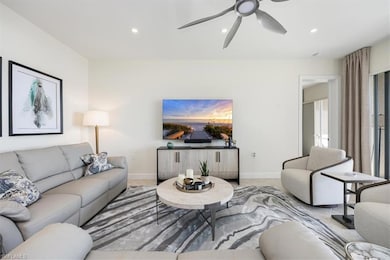 Living room with ceiling fan