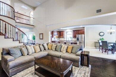 Open concept living room to kitchen