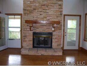 Stacked Stone Fireplace