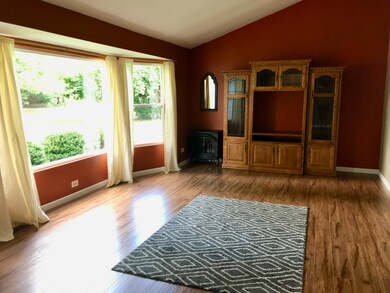 Large LR w/ wood laminate flrs & cathederal ceilin
