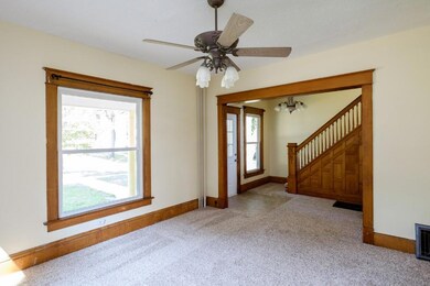 living room and front entry