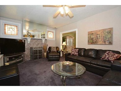 Living Room. The spacious living room has a gas bu