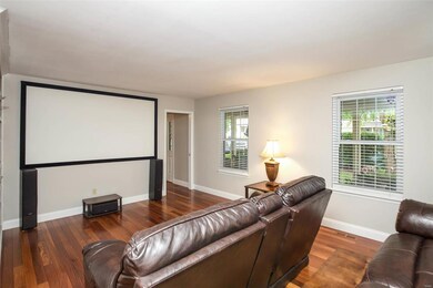 Movie room with projector and screen