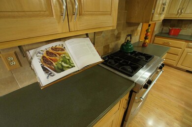 Kitchen with recepie book holder