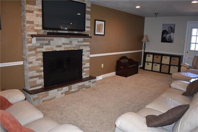 Family Room with Stone Fireplace