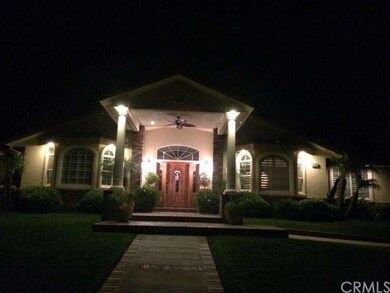 Front of house at night