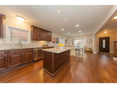 The open plan Kitchen with center island and break