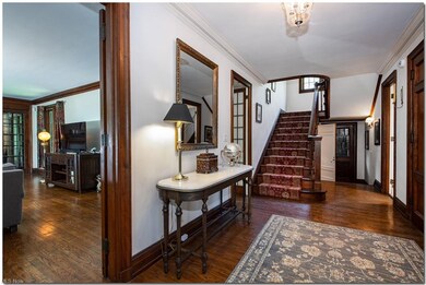 The front hall showcases more of the glorious wood
