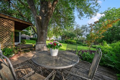 Wooden deck with outdoor dining area