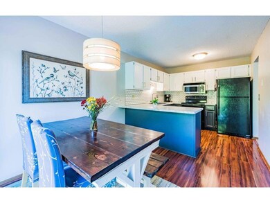 Dining room and kitchen.