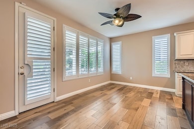 Enjoy the Dining Area with a decorative fan and co