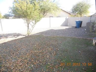 Side yard on East side of yard