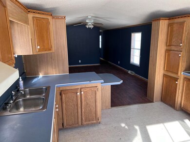 kitchen facing living room