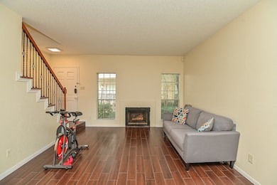 Living room with fireplace.