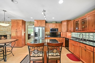 Glass block backsplash
