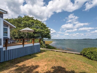 The corner deck is private and sunny.