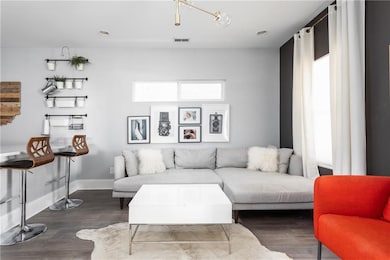 Open concept living room makes for easy entertaining