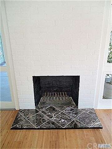 Close up of fireplace.
