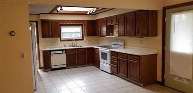 Large kitchen with skylight!