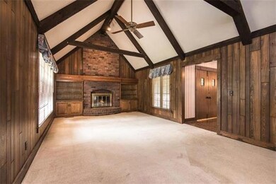 Spacious Great Room with Brick Wood Burning Firepl