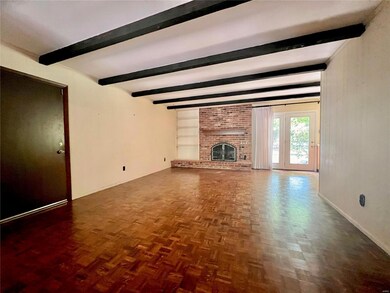 Family room with fireplace.