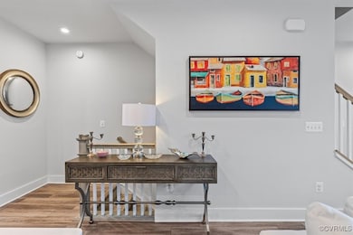 Home office featuring baseboards, recessed lightin
