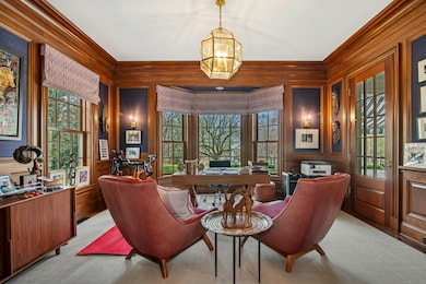 The sophisticated study offers a private work spac
