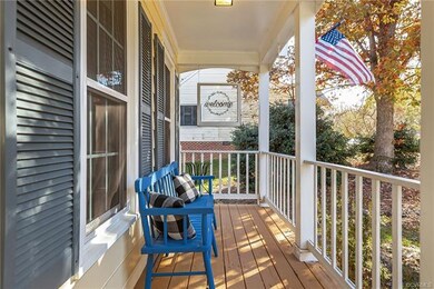 Perfect covered front porch for sitting out in the evenings.