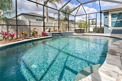 Pool with waterfall