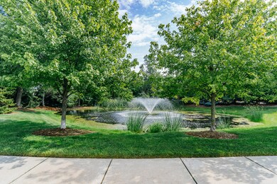 Fountain across from porch