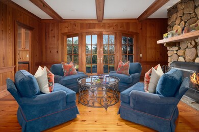 Library with Fireplace and Wet Bar