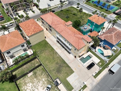 Birds eye view of property with a residential view