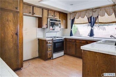 Kitchen with view of back yard