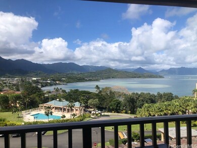 view from private lanai of association pool.