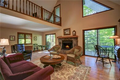 Great Room with Loft above, Sliding Glass Doors to