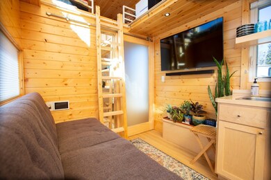 The ladder to the West Loft is movable so it can b