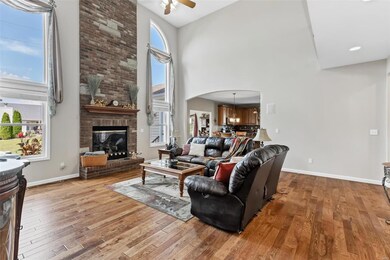 Custom Brick and Stone Fireplace