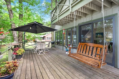 The large deck faces the lake and is a wonderful p
