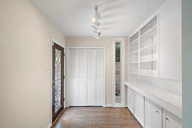 Welcome your guests through the leaded mahogany gl
