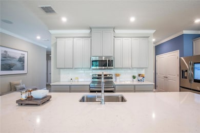 Oversized Island with Built-in Shelves