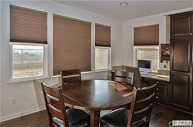Cheerful nook in kitchen-built in desk area