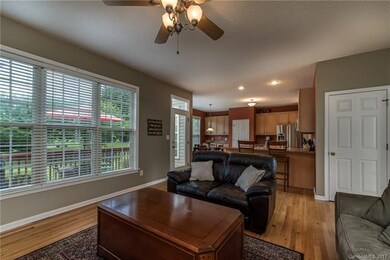 Family room with view into kitchen
