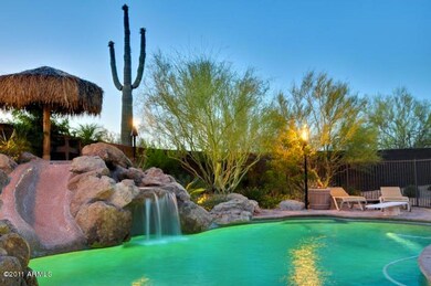 Pool with slide and grotto