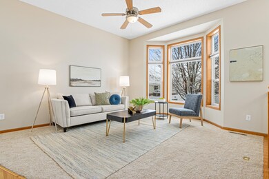 Large windows allow plenty of light into the living room