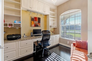 Office with built-in cabinets