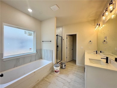 The double sinks offer ample space for getting rea