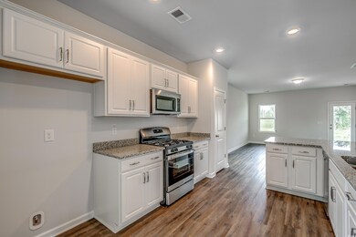 Kitchen with wood-type flooring, stainless steel a